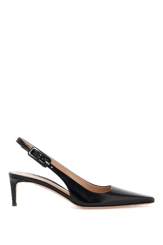 High heels with reflective comfort -high heels with leather sole-GIANVITO ROSSI Lindsay Slingback Mini Pumps