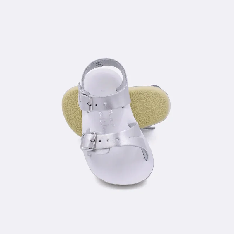 Fashionable sandals for warm trips-Silver Sea Wee Sandals