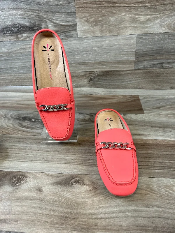 flats with leather straps-Shoes Flats By Isaac Mizrahi Live Qvc In Coral, Size: 9.5