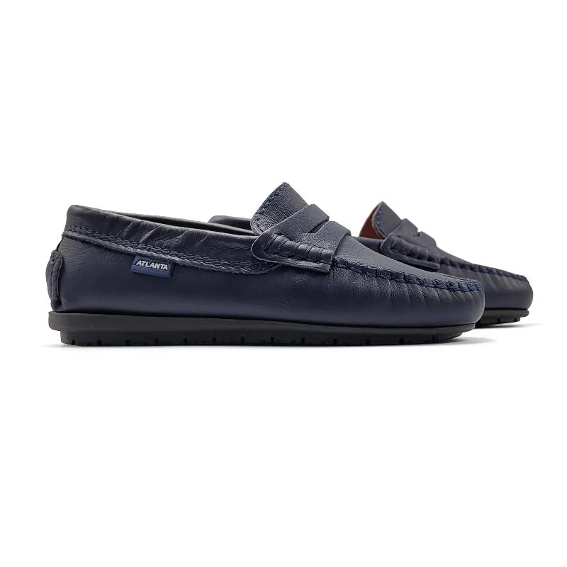 Loafers for green souls -Atlanta Mocassin Navy Penny Loafer 032