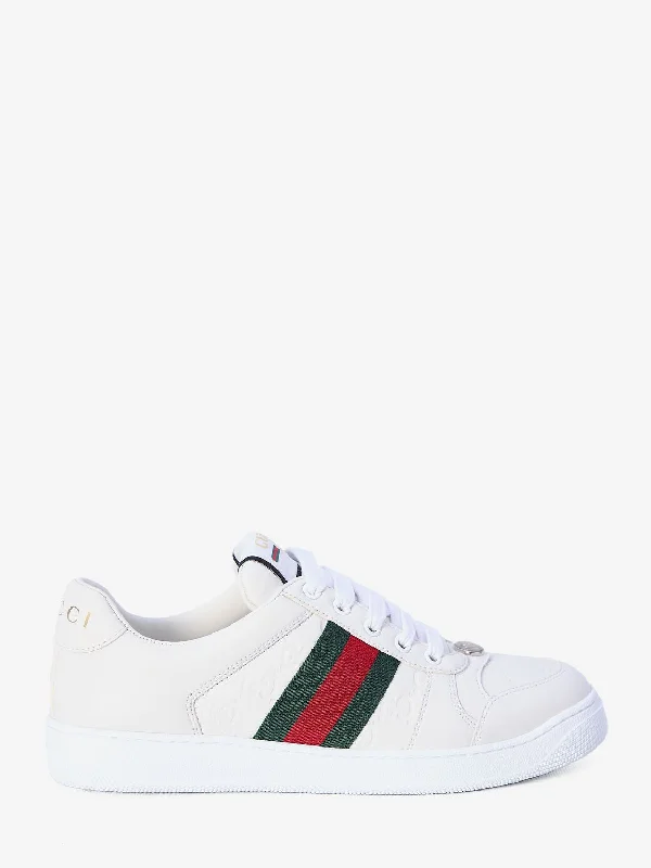 Athletic shoes with durable footbeds -GUCCI Heritage Low-top Lamb Leather Sneakers