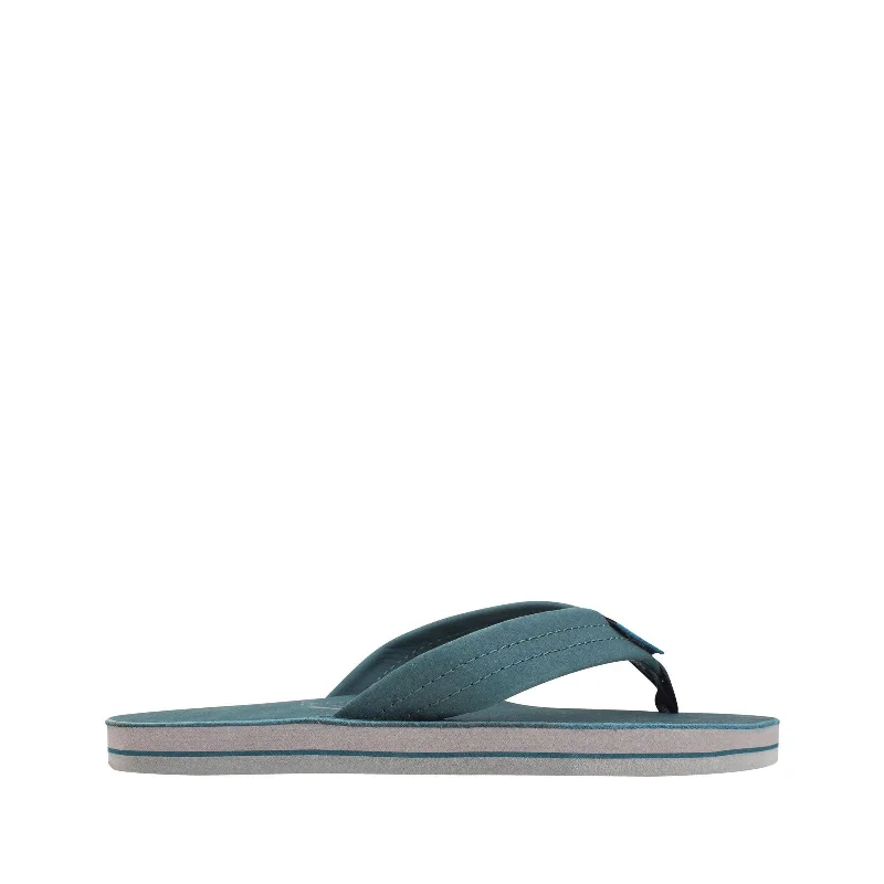 Soft sandals for summer days-Rainbow Sandals Women's Single Layer Premier Leather Sandal, Turquoise/Grey