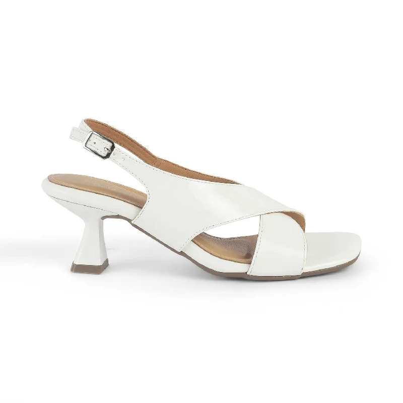 Lightweight sandals for hot days-Tresmode Belize White Women's Dress Heel Sandals