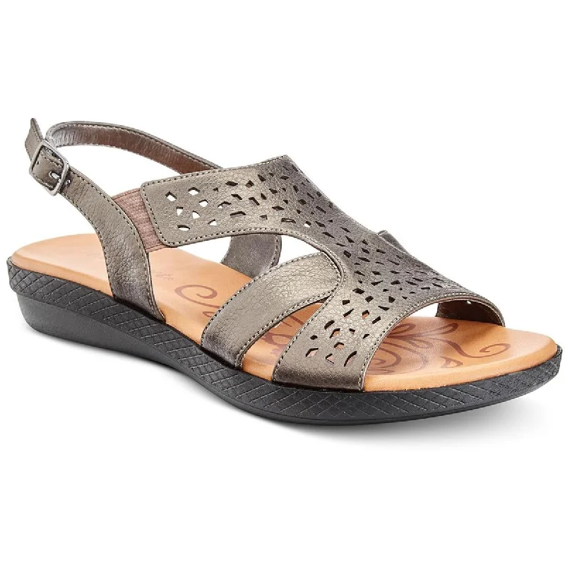 Lightweight sandals for easy hikes-Easy Street Womens Bolt Metallic Buckle Slingback Sandals