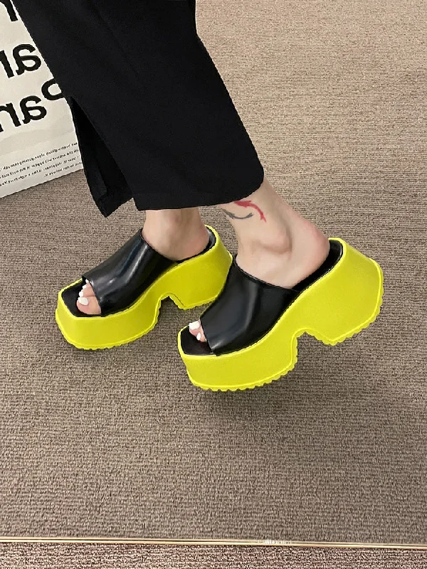 thrifty slippers under $15-Muffin Cake-100 Platform Creepers Slippers