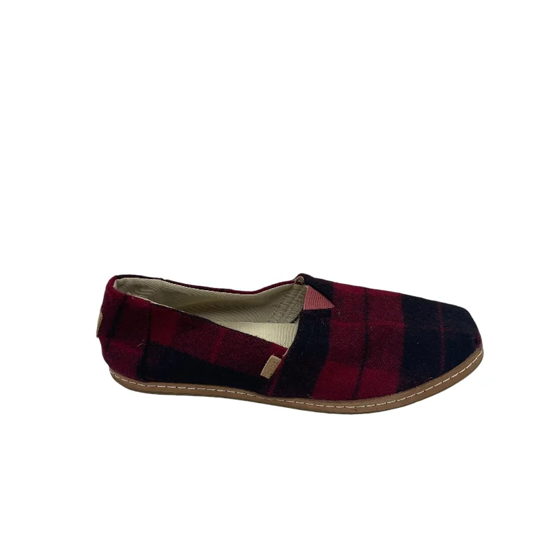 affordable stylish shoes-RED SHOES FLATS by TOMS Size:8.5