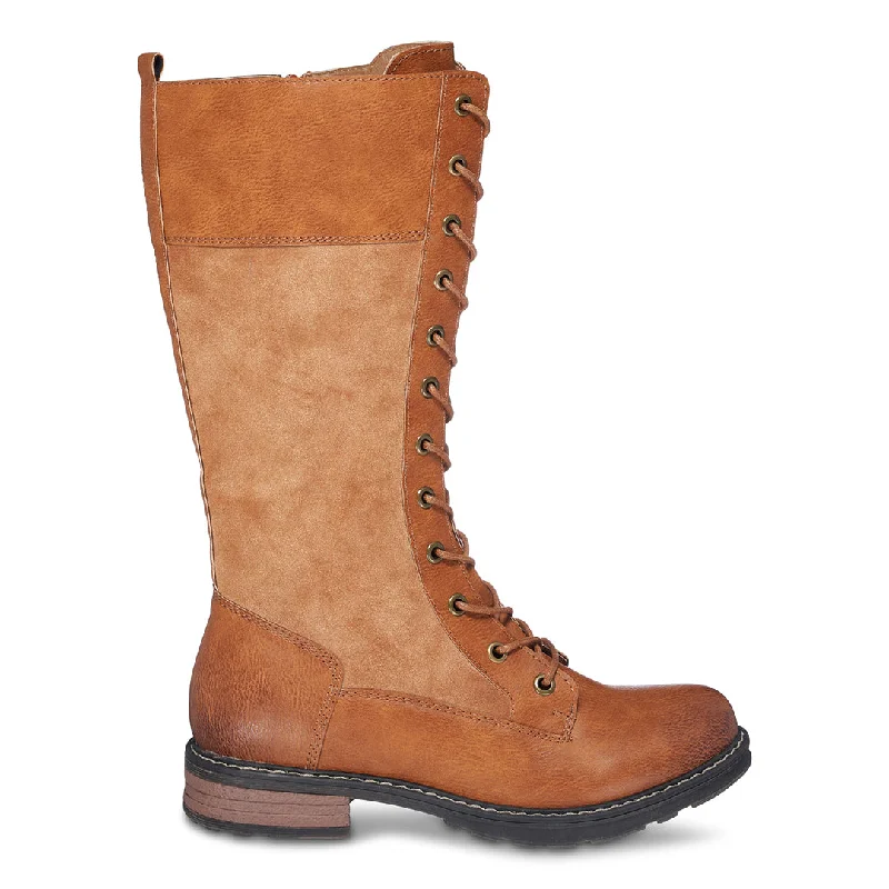 Insulated boots for frostbite prevention-Hanker Combat Boots in Cognac