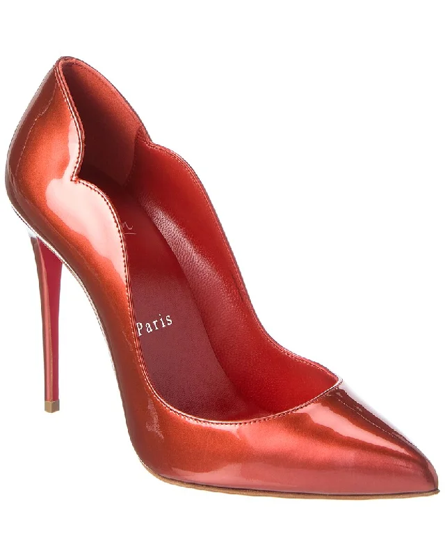 High heels with bold midsoles -high heels with platform sole-Christian Louboutin Hot Chick 100 Patent Pump