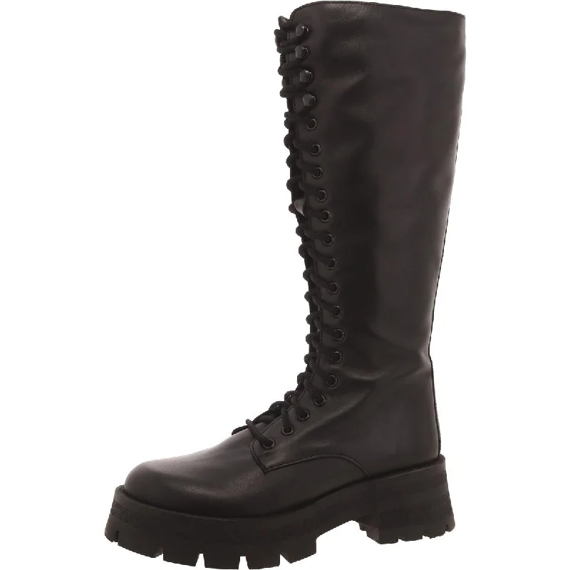 Rugged boots for off-grid living-Steve Madden Womens Motto Leather Zipper Knee-High Boots