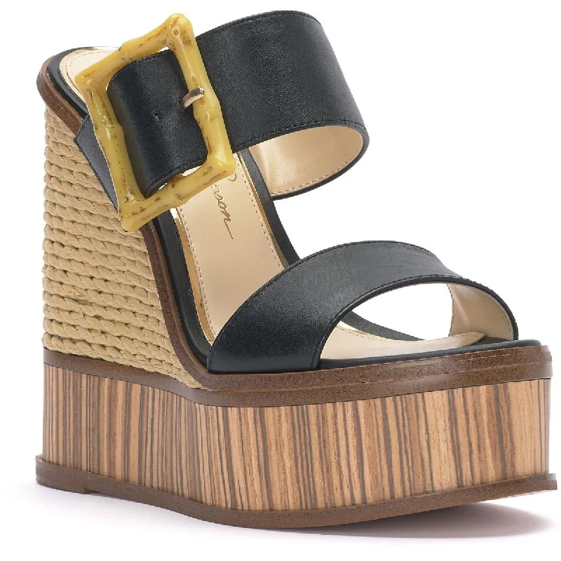 Affordable sandals for kids’ fun-Jessica Simpson Womens Hendrya Leather Open Toe Wedge Sandals