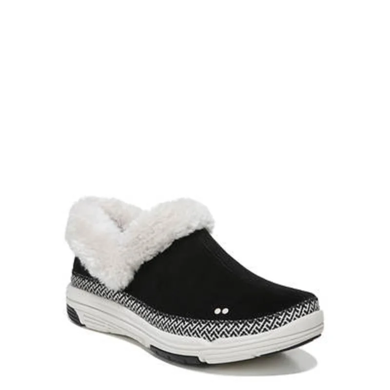 Athletic shoes with supportive patterns -Ryka Womens Awaken Suede Faux Fur Slip-On Sneakers