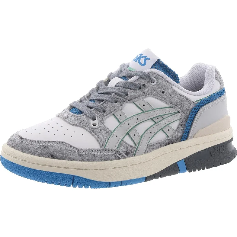 Athletic shoes for long outdoor jogs -Asics Mens EX89 Faux Leather Lace-Up Casual And Fashion Sneakers