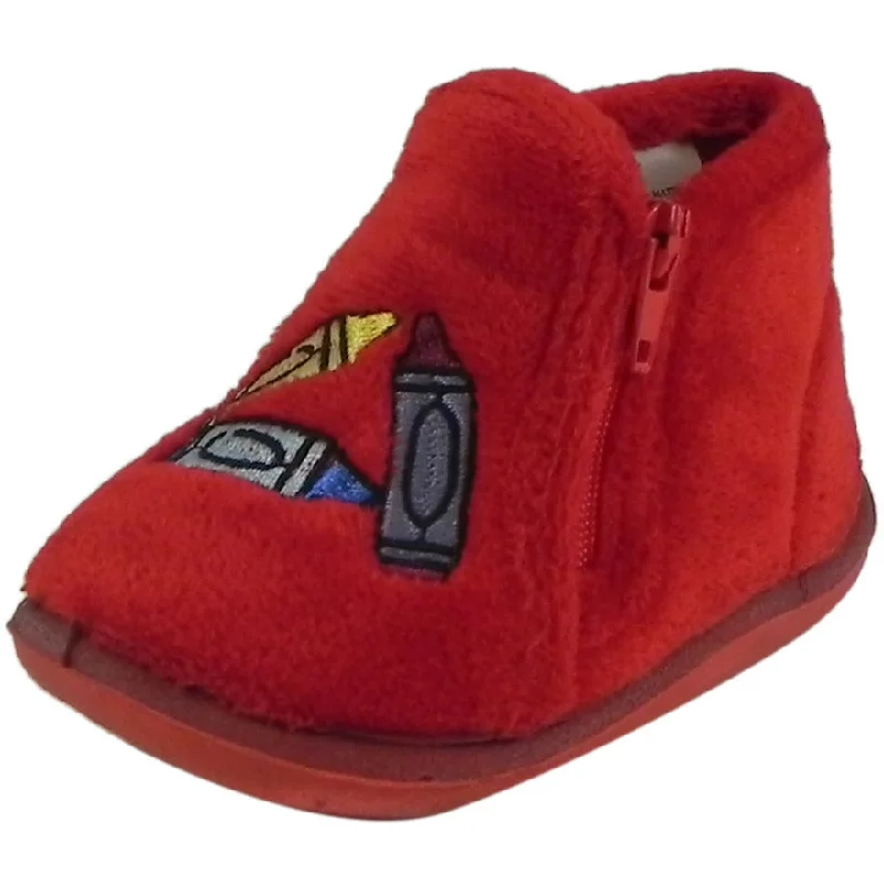 edge slippers purple-Foamtreads Boy's & Girl's Sparky Red Zipper Slipper Boot