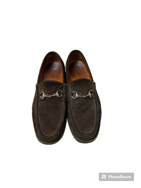 Loafers for long walks -Gucci Mens Loafers Suede Brown 12