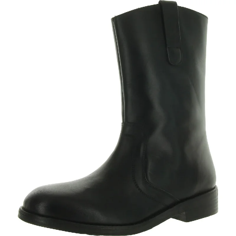 Best boots for wet hikes-Free People Womens Faux Leather Round toe Mid-Calf Boots