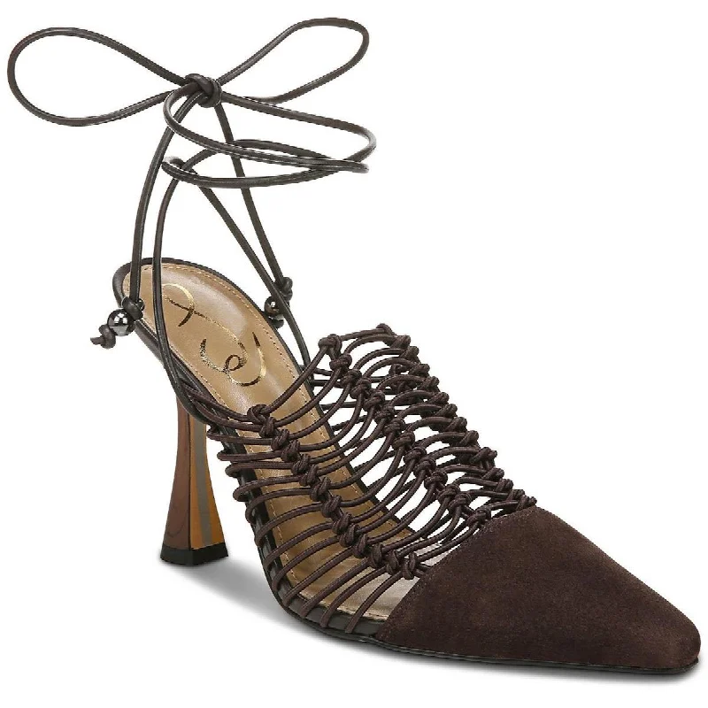 High heels with sleek midsoles -high heels for a confident walk-Sam Edelman Womens Trinity Suede Ankle Wrap Pumps