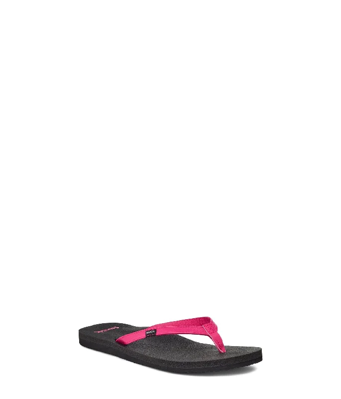 Stylish sandals for garden parties-Women's Shoes Sanuk YOGA JOY Flip Flop Toe Post Sandals SWS10275 HOT PINK