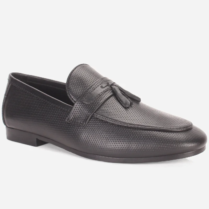 Loafers for rainy evenings -Men "ASTON" Leather Slide In Loafers Shoes