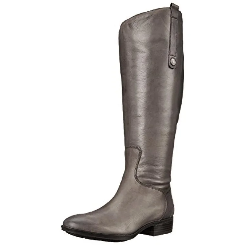 Stylish leather boots for men-Sam Edelman Womens Penny2 Leather Tall Riding Boots