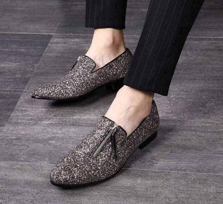 Loafers for summer nights -Men's glittered loafers