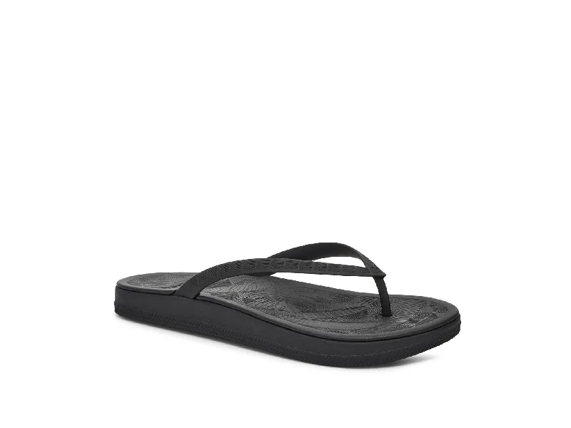 Soft sandals for summer walks-Women's Shoes Sanuk FUNSHINE Water Friendly Flip Flop Sandals 1152760 BLACK