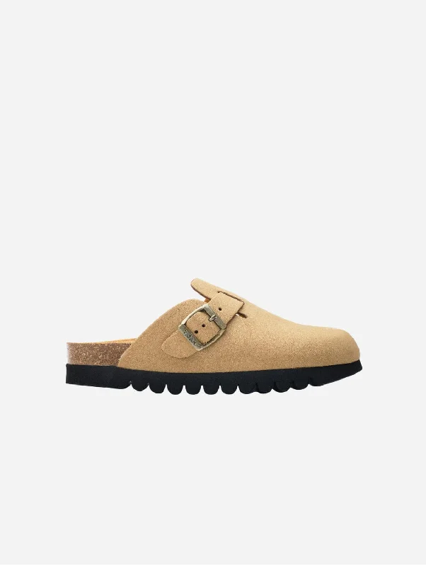 green slippers eco-Taro Comfort Women's Vegan Footbed Slippers | Beige