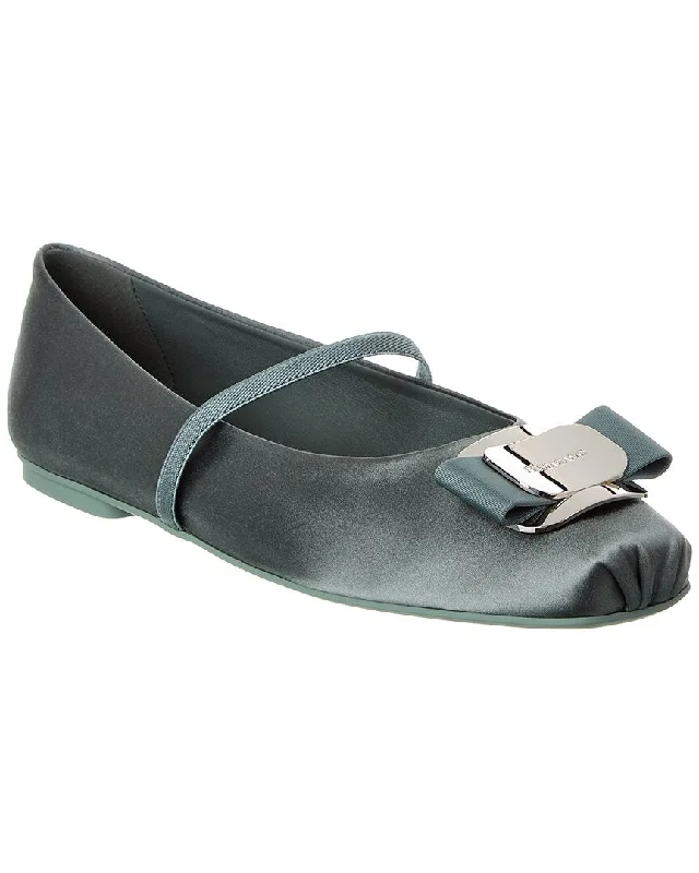 Ferragamo Zina T Satin Ballet Flat