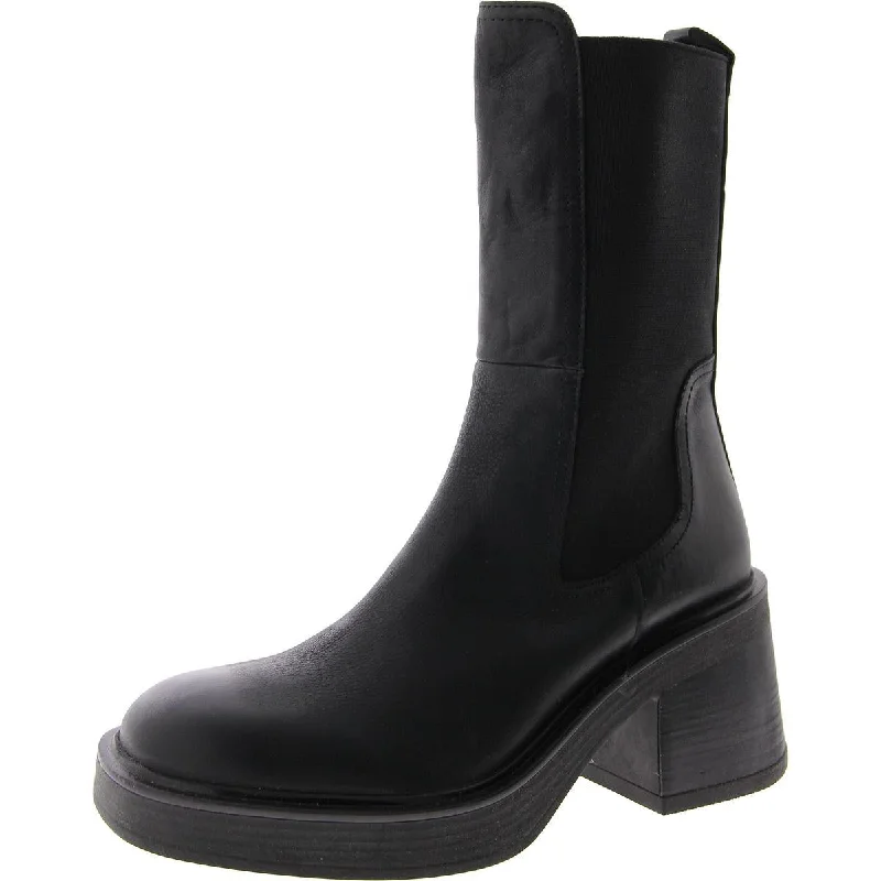 Lightweight boots for backpacking-Steve Madden Womens Flynn Pull On Heeled Mid-Calf Boots