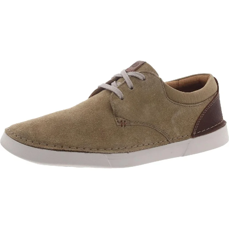 Athletic shoes with padded designs -Clarks Mens Gereld Lace Suede Slip On Casual And Fashion Sneakers