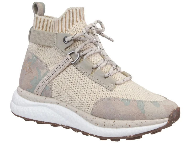 Athletic shoes with vibrant patterns -OTBT: Hybrid in BONE CAMO High Top Sneakers