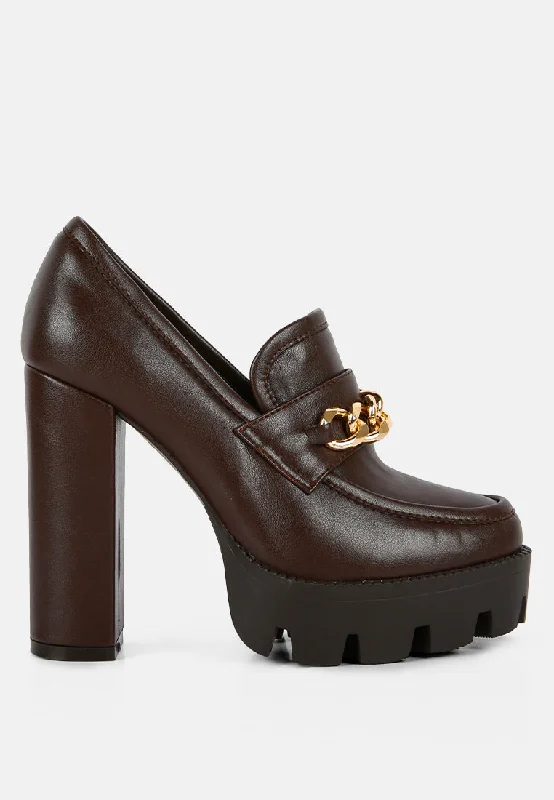 Loafers for business chill -Y2K Chunky High Block Heeled Loafers