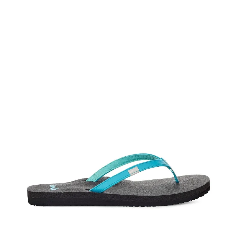 Breathable sandals for tropical weather-Women's Shoes Sanuk YOGA JOY Flip Flop Toe Post Sandals SWS10275 SCUBA BLUE