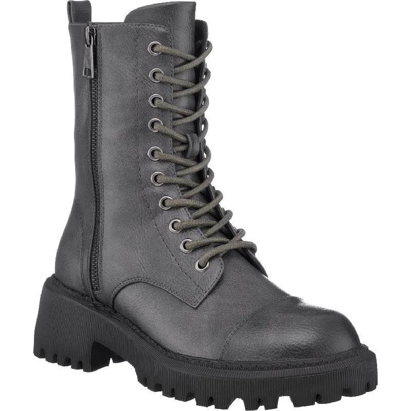 Cheap combat boots for teens-McKay Black Lace-Up Boots