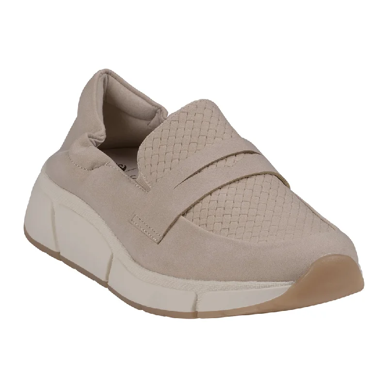 Athletic shoes with high-rebound foam -Adina Beige Penny Sneakers