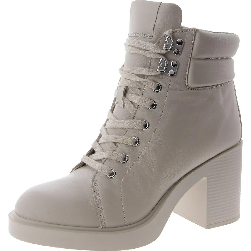 Warm boots for winter roads-Steve Madden Womens Orion Leather Ankle Combat & Lace-Up Boots