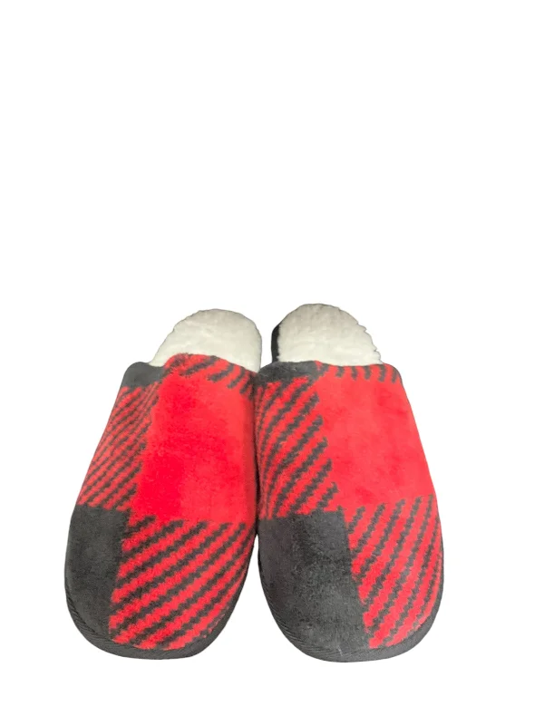 special slippers handmade-Slippers By Vera Bradley O In Red Black, Size: 7