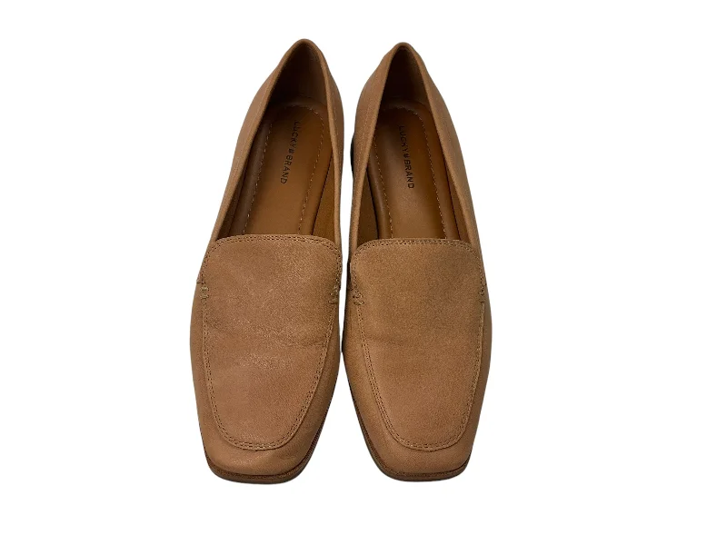 flats for casual office wear-Shoes Flats Loafer Oxford By Lucky Brand In Brown, Size: 11