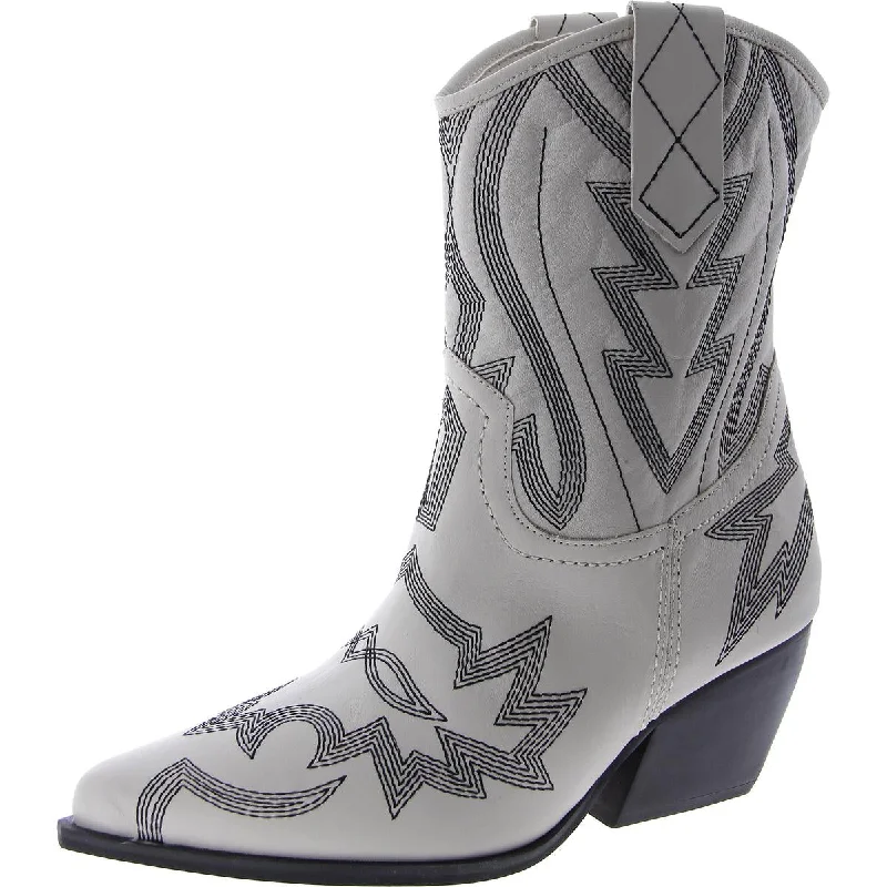 Best boots for rainy roads-Steve Madden Womens Leo Leather Mid-Calf Cowboy, Western Boots