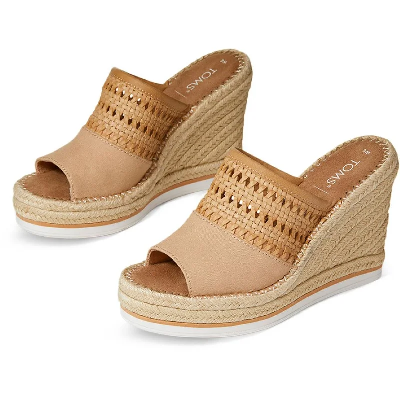 Stylish sandals for outdoor strolls-Toms Womens Monica Mule Woven Mules Platform Sandals