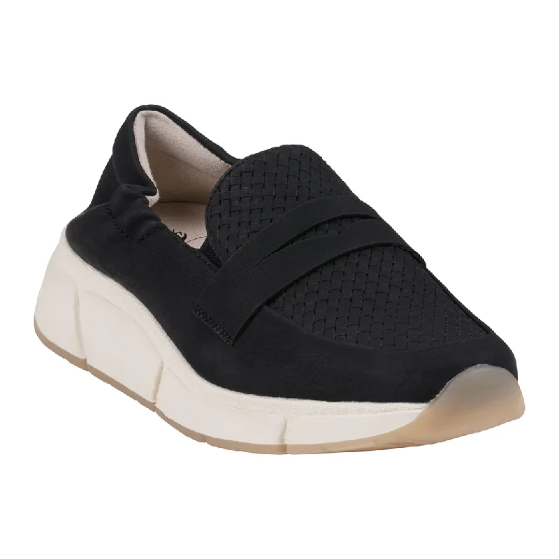 Athletic shoes with flexible midsoles -Adina Black Penny Sneakers