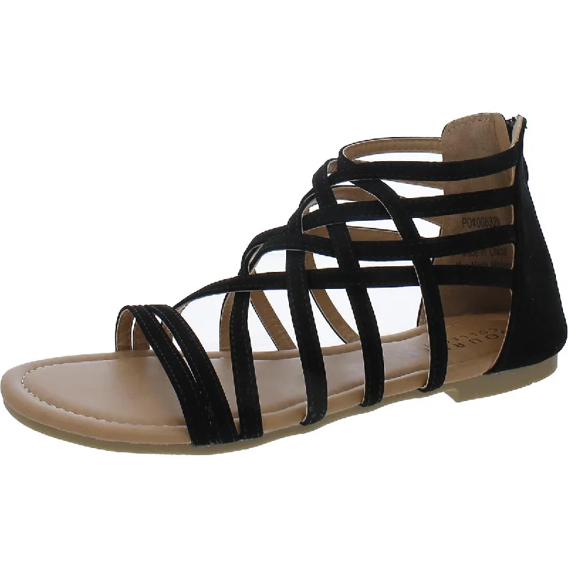 Affordable sandals for beach fun-Journee Collection Womens Faux Suede Strappy Sandals