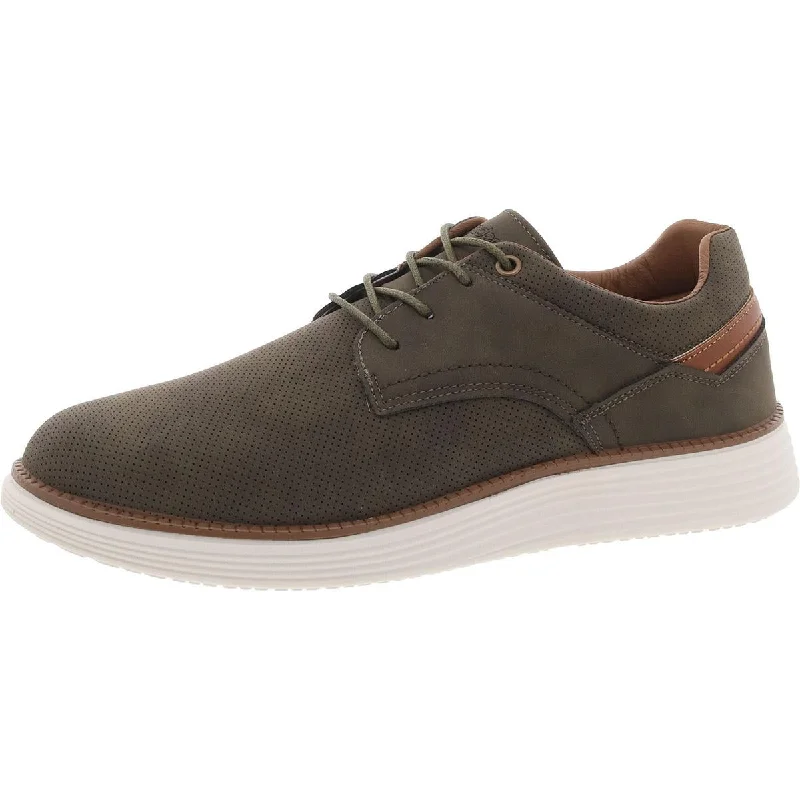 Athletic shoes with plush uppers -Akademiks Mens Dayton 03 Faux Leather Lace-Up Casual And Fashion Sneakers