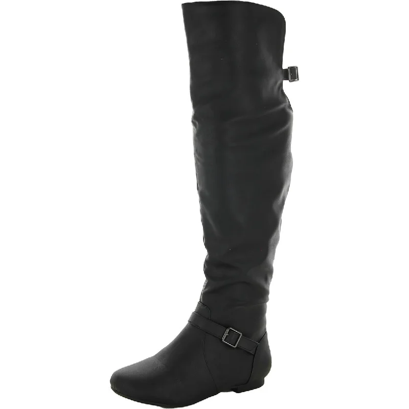 Waterproof hiking boots for women-Journee Collection Womens Loft  Tall Pull n Over-The-Knee Boots