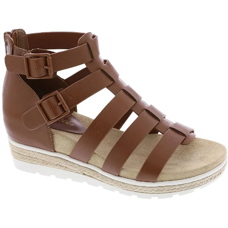 Comfortable sandals for long trips-Easy Street Womens Simone Faux Leather Gladiator Sandals