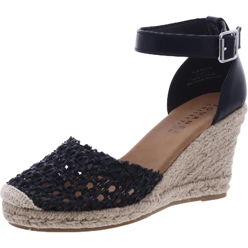 Premium sandals for warm resorts-Journee Collection Womens Espadrille Ankle Strap Wedge Heels