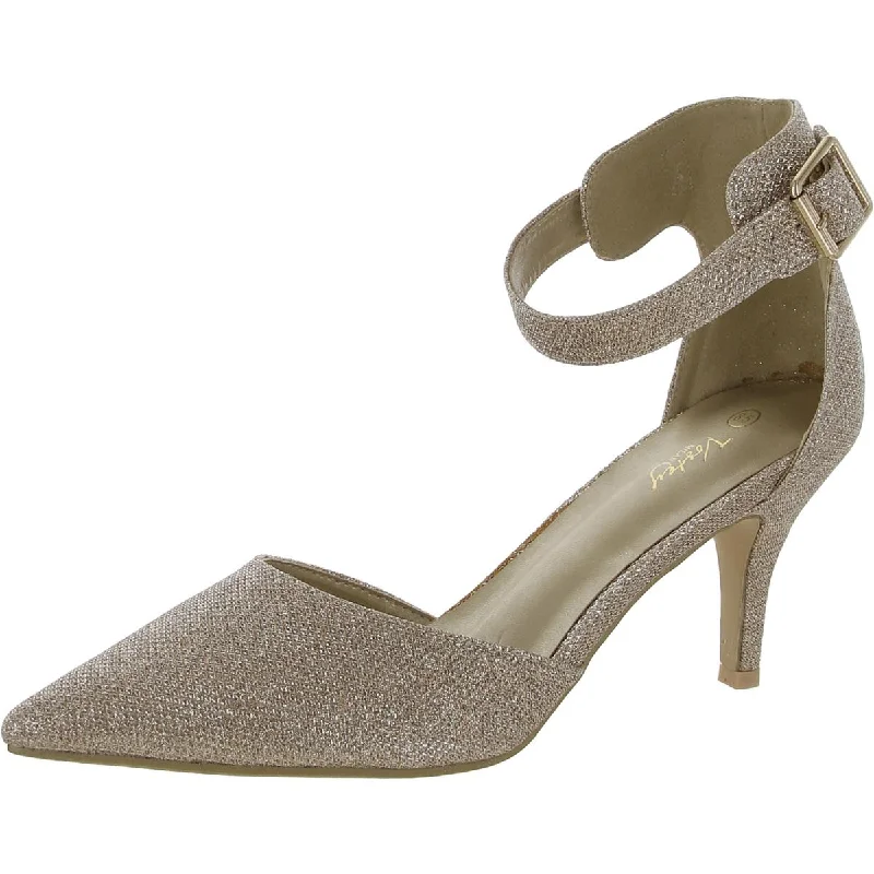 High heels for indoor night strolls -high heels for date night-Vostey Womens Glitter Ankle Strap Pumps