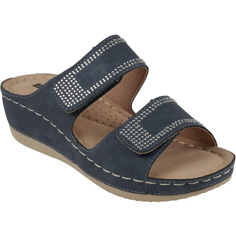 Non-slip sandals for rainy days-Good Choice Womens Rea Wedges Hook and Loop Wedge Sandals