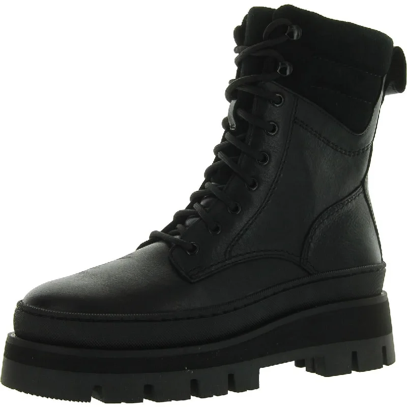 Best boots for snow shoveling-Clarks Womens ORIANNA2 HIKE Leather Platform Combat & Lace-Up Boots