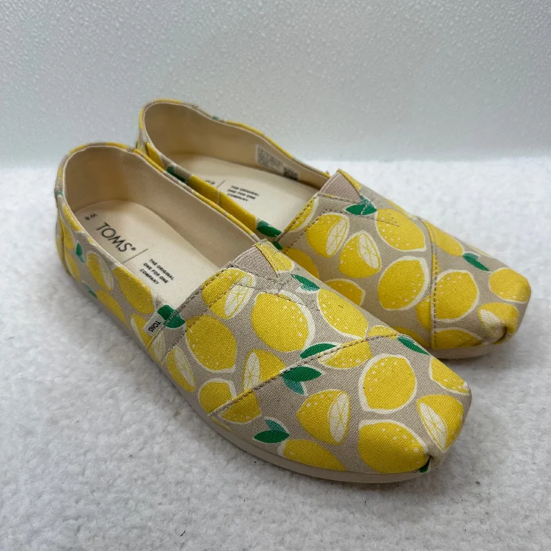 trendy flats with classic look-Shoes Flats Ballet By Toms In Lemon, Size: 8