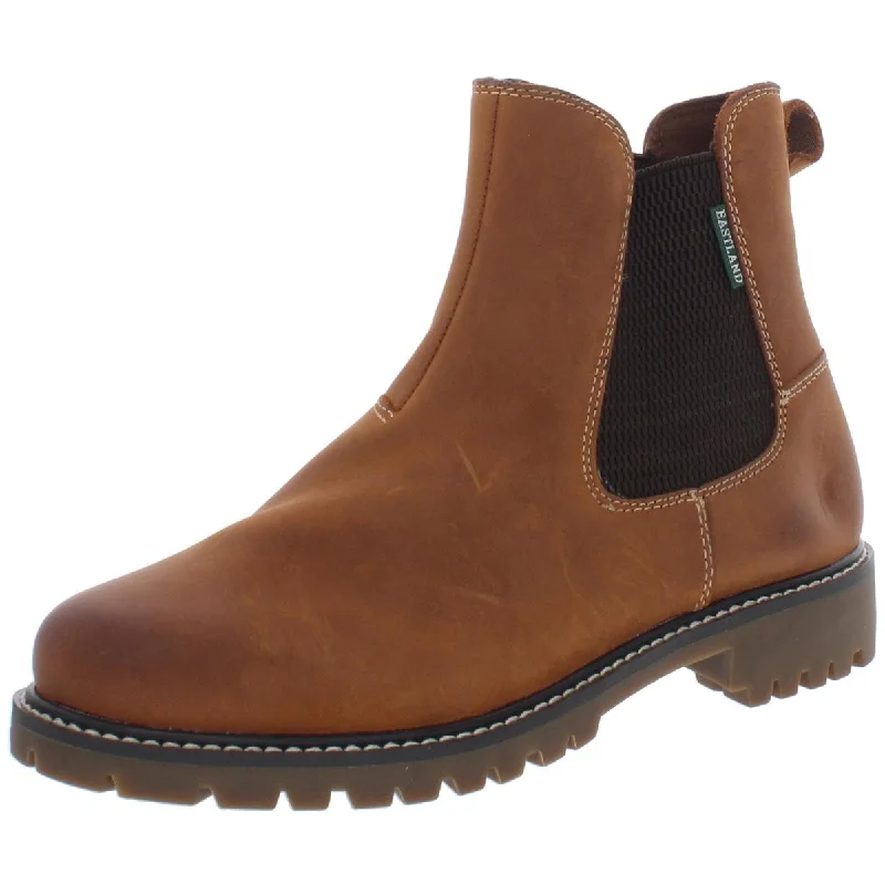 Lightweight boots for short walks-Eastland Womens Ida Leather Pull On Chelsea Boots